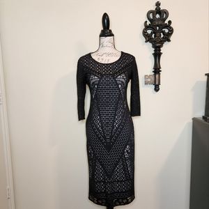 Philosophy Black & Tan Dress 3/4 Sleeve